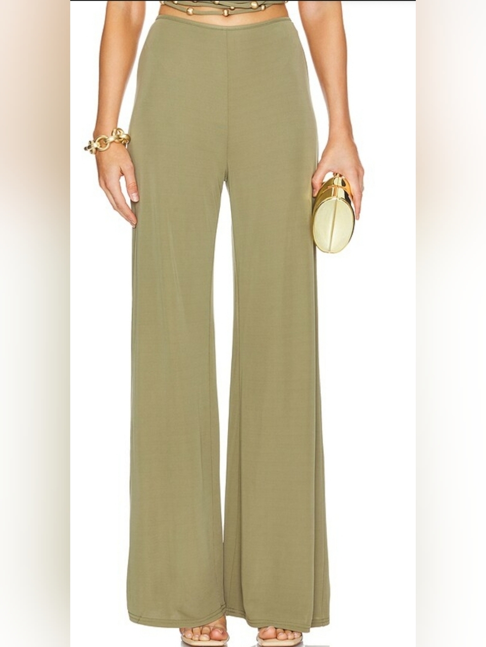 Cult Gaia  kora jersey wide-leg pants - army green XS